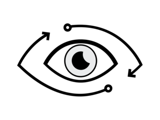 Illustration of an eye, link to the topic of nuclear law supervision of repositories