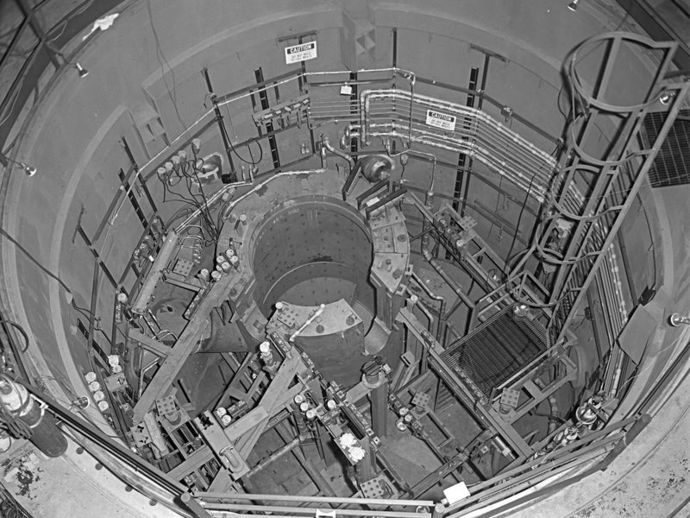 Bild vom "Molten-Salt-Reactor-Experiment" Versuchsreaktor (© Oak Ridge National Laboratory, U.S. Dept. of Energy) Bild vom "Molten-Salt-Reactor-Experiment" Versuchsreaktor